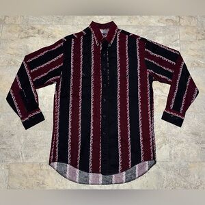 Vintage Wrangler Western Shirt Mens 15.5-33 X Long Tails Black Red Buttoned